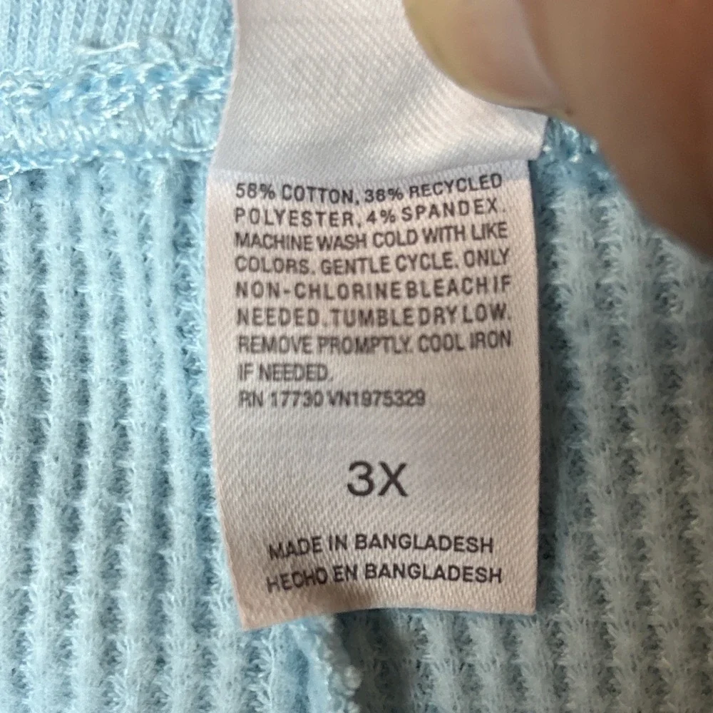 Auden Women's Blue Waffle Knit Pajama Shorts 3X Lounge NWT
